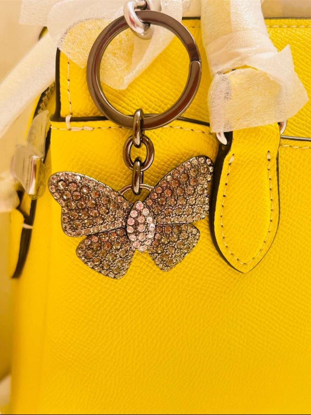 EXTREMELY RARE Vintage Coach Y2K Crystal Butterfly Keychain/ Bag Charm - Picture 7 of 13